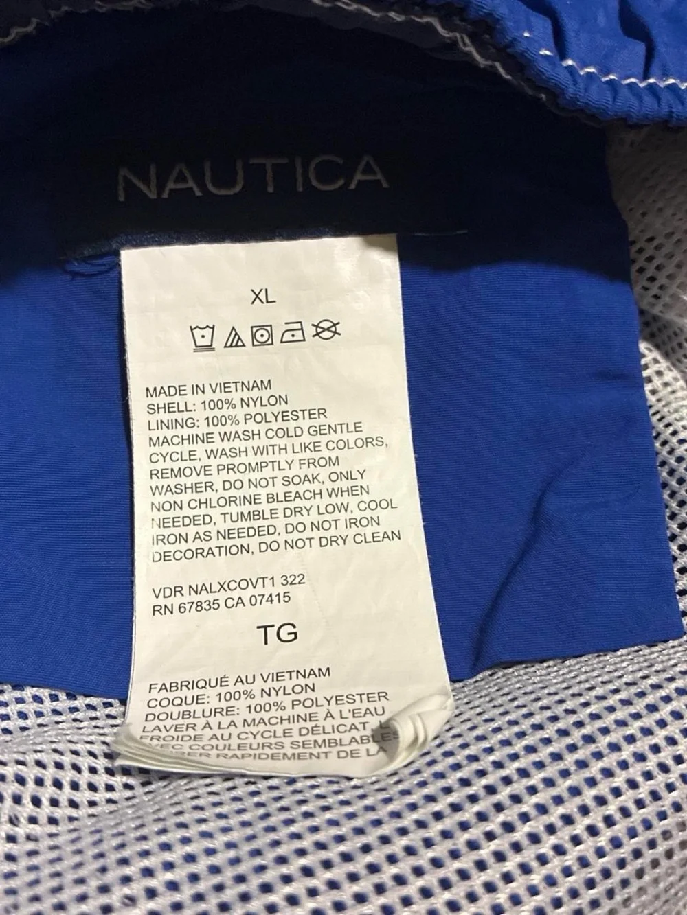 Nautica Blue Men's Swim Trunks with Contrast Stitching